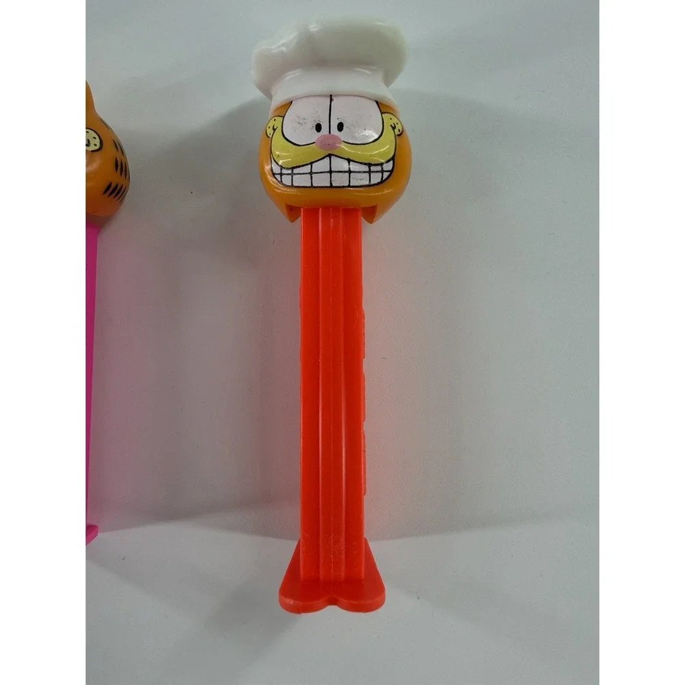 Vintage Garfield Odie PEZ Dispenser Lot 5‎ Sleepy Chef Pink Stem